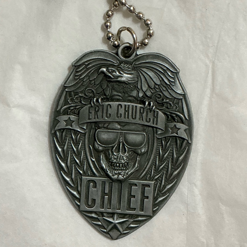 Chief Cold Rustic Steel Look Pendant Necklace
